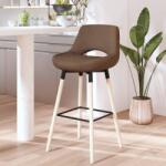 vidaXL Scaun de bar, gri taupe, material textil (338677)