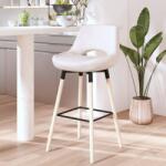 vidaXL Scaun de bar, crem, material textil (338678)