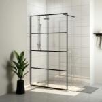 vidaXL fekete zuhanyfal átlátszó ESG üveggel 115 x 195 cm (151036) - vidaxl