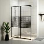 vidaXL fekete zuhanyfal átlátszó ESG üveggel 140 x 195 cm (151032)