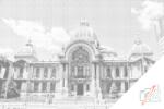  PontPöttyöző - Cec-palota, Bukarest Méret: 40x60cm, Keretezés: Keret nélkül (csak a vászon), Szín: Fekete