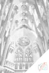  PontPöttyöző - Sagrada Família belülről Méret: 40x60cm, Keretezés: Keret nélkül (csak a vászon), Szín: Zöld