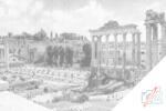  PontPöttyöző - Forum Romanum, Róma Méret: 40x60cm, Keretezés: Keret nélkül (csak a vászon), Szín: Kék