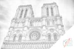  PontPöttyöző - Notre-Dame-székesegyház 2 Méret: 40x60cm, Keretezés: Keret nélkül (csak a vászon), Szín: Kék