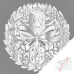  PontPöttyöző - Mandala pillangóval Méret: 50x50cm, Keretezés: Keret nélkül (csak a vászon), Szín: Fekete