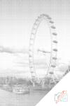 PontPöttyöző - London Eye Méret: 40x60cm, Keretezés: Keret nélkül (csak a vászon), Szín: Fekete