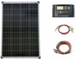 Solartronic КОМПЛЕКТ 1x100W поликристален соларен модул, 20A контролер, кабели и букси (SET-100P-20A-KA)