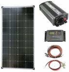 Solartronic Пълен комплект 1x130W соларен модул, инвертор 600W, 10А Контролер за соларна система (SET130M-W)
