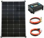 Solartronic Пълен комплект 1x100W монокристален панел, 20A контролер за зареждане 12V / 24V кабел (1000100M20)