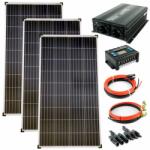 Solartronic Пълен комплект 3x140 W поликристални соларни панели, 1500 W инвертор, 30A контролер за соларна система (SET420POLY-WM)