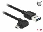 Delock Cablu EASY-USB 2.0 tip A la micro USB-B EASY-USB unghi stanga/dreapta T-T 5m Negru, Delock 85562 (85562)