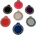 Mytag Medalion personalizat Banut Colorat Swarovski, gravare inclusa (Dimensiune Medalion: Mare, Culoare Medalion: Argintiu)