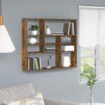 vidaXL Raft de perete, stejar fumuriu, 90x16x78 cm, lemn compozit (815558) Raft