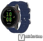  Okosóra szíj - szövet - SÖTÉTKÉK - 89mm + 121mm hosszú, 18mm széles - Xiaomi Mi Watch (For China Market) / Fossil Gen 4 / HUAWEI TalkBand B5 / GARMIN Venu 2S 40mm