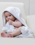 Jassz Towels Bébi kapucnis köntös Jassz Towels Po Hooded Baby Towel Egy méret, Fehér/Bébi kék