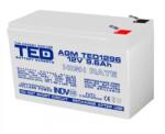 TED Electric A0060023 - Acumulator AGM VRLA 12V 9, 6A High Rate 151mm x 65mm x h 95mm F2 TED Battery Expert Holland TED003324 (A0060023)