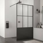 SanSwiss Paravan de dus tip Walk-in SanSwiss Easy STR4P Loft 76 negru mat 140x200 cm sticla securizata 8 mm (STR4P1400676)