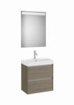 Roca Ona Pack 2 fiókos kompakt alsószekrény mosdóval 60x36 tükör LED világítással Sötét szil A851700511 (A851700511)