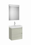 Roca Ona Pack 2 fiókos kompakt alsószekrény mosdóval 60x36 tükör LED világítással Világos Tölgy A851700512 (A851700512)