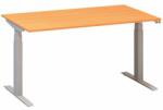 Alfa Office Alfa Up állítható magasságú irodai asztal szürke lábazattal, 140 x 80 x 61, 5-127, 5 cm, bükk Bavaria mintázat