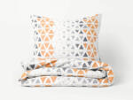 Goldea lenjerie de pat din 100% bumbac deluxe - triunghiuri gri-portocalii 140 x 200 și 50 x 70 cm Lenjerie de pat
