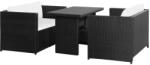 vidaXL Set mobilier cu perne, 3 piese, negru, poliratan 43913