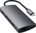 Satechi Alumínium Type-C Multi-Port adapter V2, HDMI 4K, 3x USB 3.0, MicroSD, LAN, asztroszürke (ST-TCMA2M) (ST-TCMA2M)