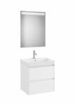 Roca Ona Pack 2 fiókos alsószekrény mosdóval 60x46 tükör LED világítással Matt Fehér A851704509 (A851704509)