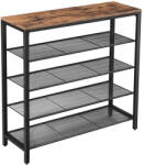 VASAGLE Cipősszekrény 4 hálós polccal 100x30x92,5 cm