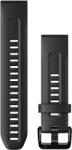 Garmin QuickFit Strap 20mm, silicon, negru, cataramă neagră (Fenix 7S/6S/5S)