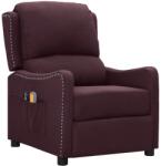 vidaXL Fotoliu de masaj electric rabatabil, violet, textil (3098764)