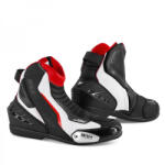 Shima SX-6 rövidszárú motoros csizma fekete-fehér-piros
