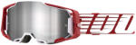  Motocross szemüveg 100% ARMEGA túlméretezett mély fehér-piros (ezüst plexi)