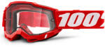 100% Motocross szemüveg 100% ACCURI 2 piros (dupla tiszta plexiüveg)