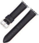 Ricardo Curea pentru Apple Watch, piele, neagră, cataramă argintie (carcase 42/44/45 mm)