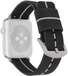 Ricardo Curea pentru Apple Watch, nailon, negru-alb, cataramă argintie (carcase 38/40/41 mm)
