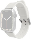 Apple Curea pentru Apple Watch, silicon, albă, cataramă argintie (carcase 42/44/45mm)