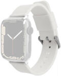 Ricardo Curea pentru Apple Watch, silicon, albă, cataramă argintie (carcase 42/44/45mm)