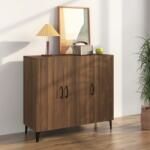 vidaXL Servantă, stejar maro, 90x34x80 cm, lemn prelucrat (817464) Comoda