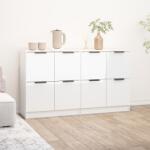 vidaXL Servante, 2 buc. , alb extralucios, 60x30x70 cm, lemn prelucrat (3115808) Comoda