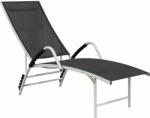 vidaXL Șezlong de plajă, negru, aluminiu & textilenă (310521)