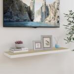 vidaXL Raft de perete suspendat, stejar și alb, 90x23, 5x3, 8 cm, MDF (326582) Raft