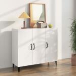 vidaXL Servantă, alb extralucios, 90x34x80 cm, lemn prelucrat (812507) Comoda