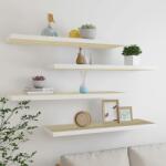 vidaXL Rafturi perete suspendate 4 buc. stejar/alb 90x23, 5x3, 8 cm MDF (326584) Raft