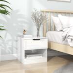 vidaXL Noptieră, alb extralucios, lemn prelucrat (811262)