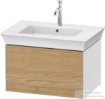 Duravit WHITE TULIP mosdó alá építhető függesztett 1 fiókos alsószekrény, 684 x 458 mm, White High Gloss Lacquer/Natural Oak solid WT42410H585 (WT42410H585)