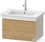 Duravit WHITE TULIP mosdó alá építhető függesztett 1 fiókos alsószekrény, 684 x 458 mm, Taupe High Gloss/Natural Oak solid WT42410H5H3 (WT42410H5H3)
