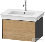 Duravit WHITE TULIP mosdó alá építhető függesztett 1 fiókos alsószekrény, 684 x 458 mm, Graphite Satin Matt/Natural Oak solid WT42410H558 (WT42410H558)