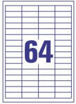 MOS Öntapadós etikett címke 48, 5X16, 9 mm A4 íven univerzális 64 db/ív, 6400 db/csomag