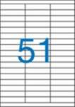 MOS Öntapadós etikett címke 70X16, 9 mm A4 íven univerzális 51 db/ív, 5100 db/csomag